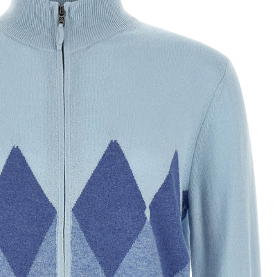 Ballantyne Classic Diamond Intarsia Zip Cardigan