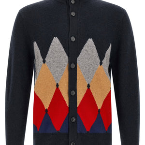 Ballantyne Classic Diamond Diamond Intarsia Cardigan