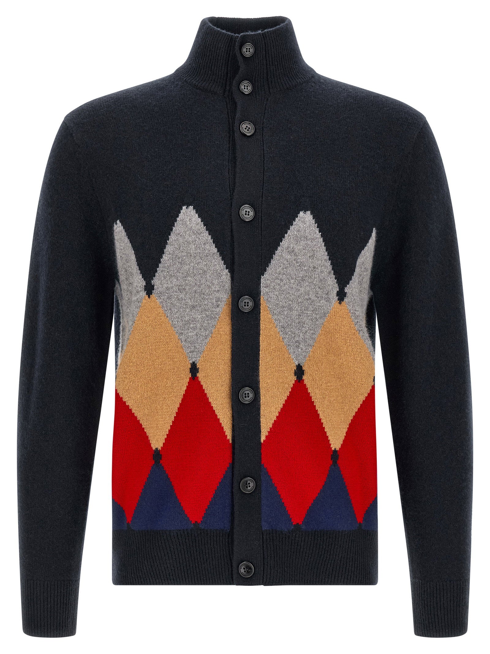 Ballantyne Classic Diamond Diamond Intarsia Cardigan