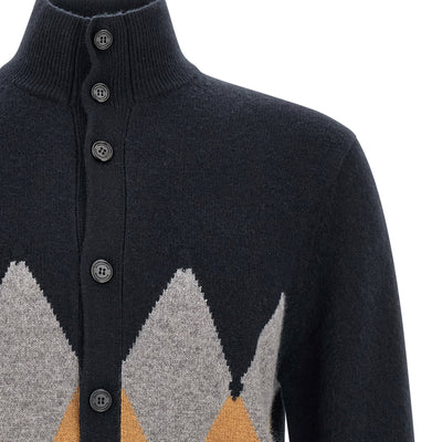 Ballantyne Classic Diamond Diamond Intarsia Cardigan