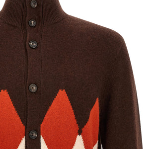 Ballantyne Classic Diamond Diamond Intarsia Cardigan