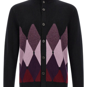 Ballantyne Classic Diamond Diamond Intarsia Cardigan