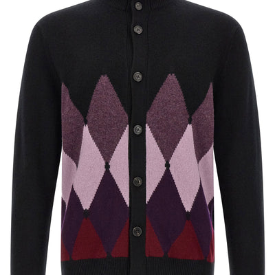 Ballantyne Classic Diamond Diamond Intarsia Cardigan