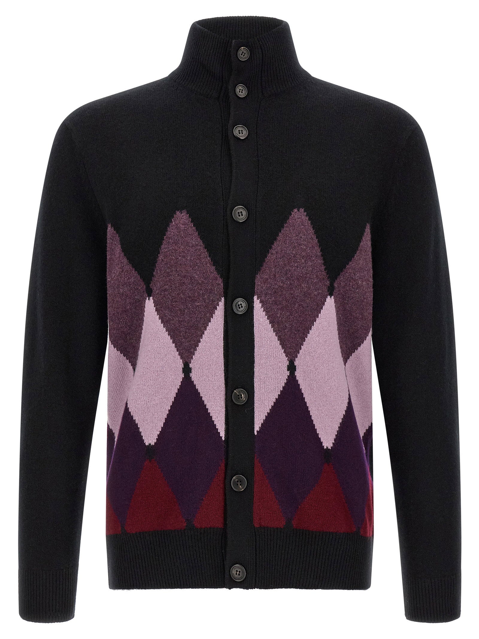 Ballantyne Classic Diamond Diamond Intarsia Cardigan
