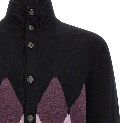 Ballantyne Classic Diamond Diamond Intarsia Cardigan