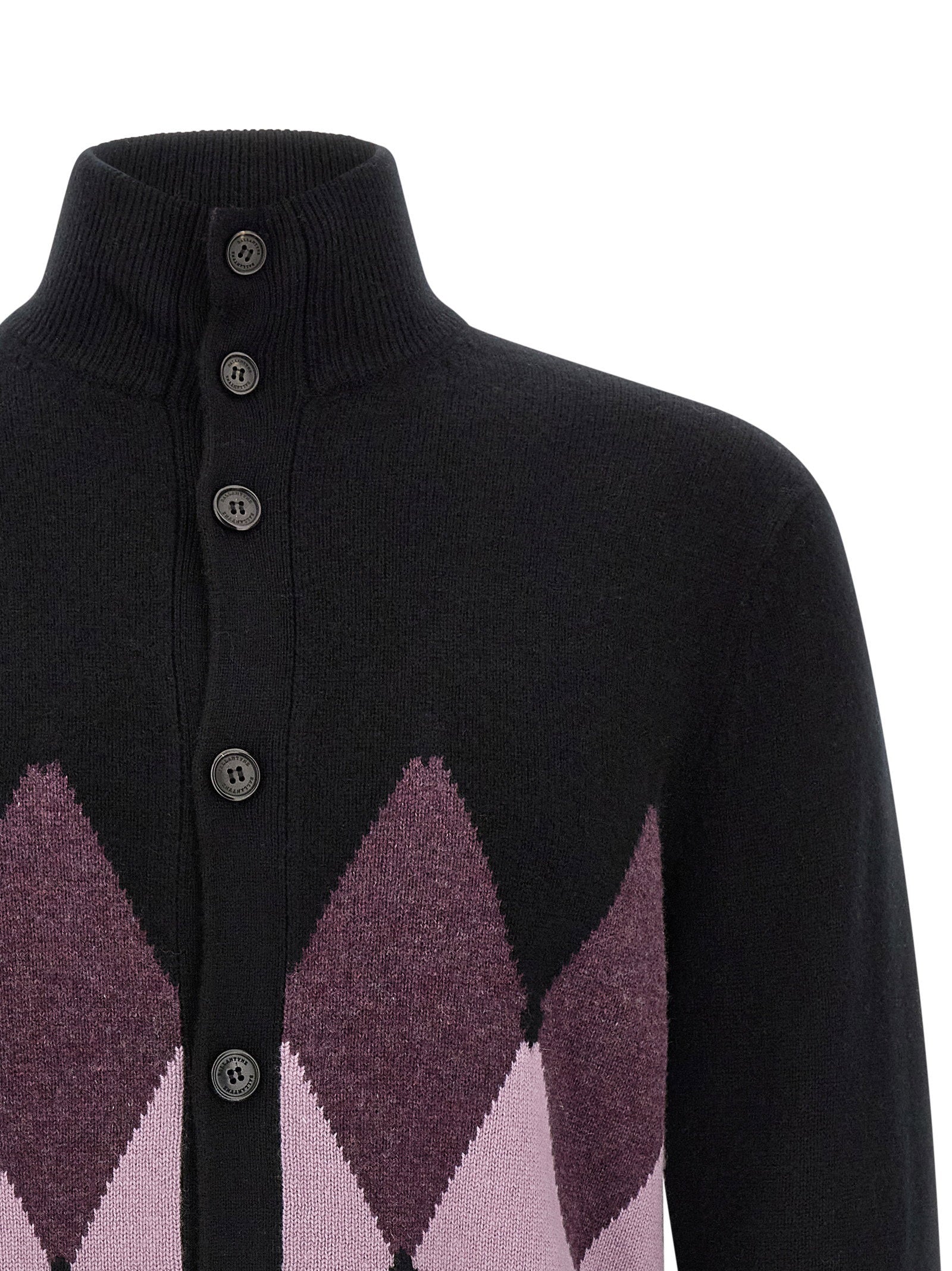 Ballantyne Classic Diamond Diamond Intarsia Cardigan