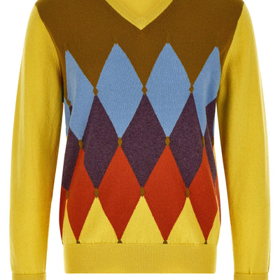 Ballantyne Classic Diamond Intarsia Sweater