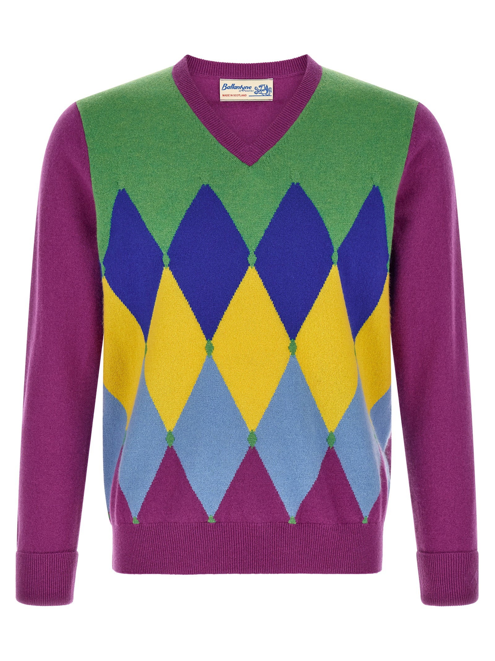 Ballantyne Classic Diamond Intarsia Sweater