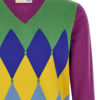 Ballantyne Classic Diamond Intarsia Sweater