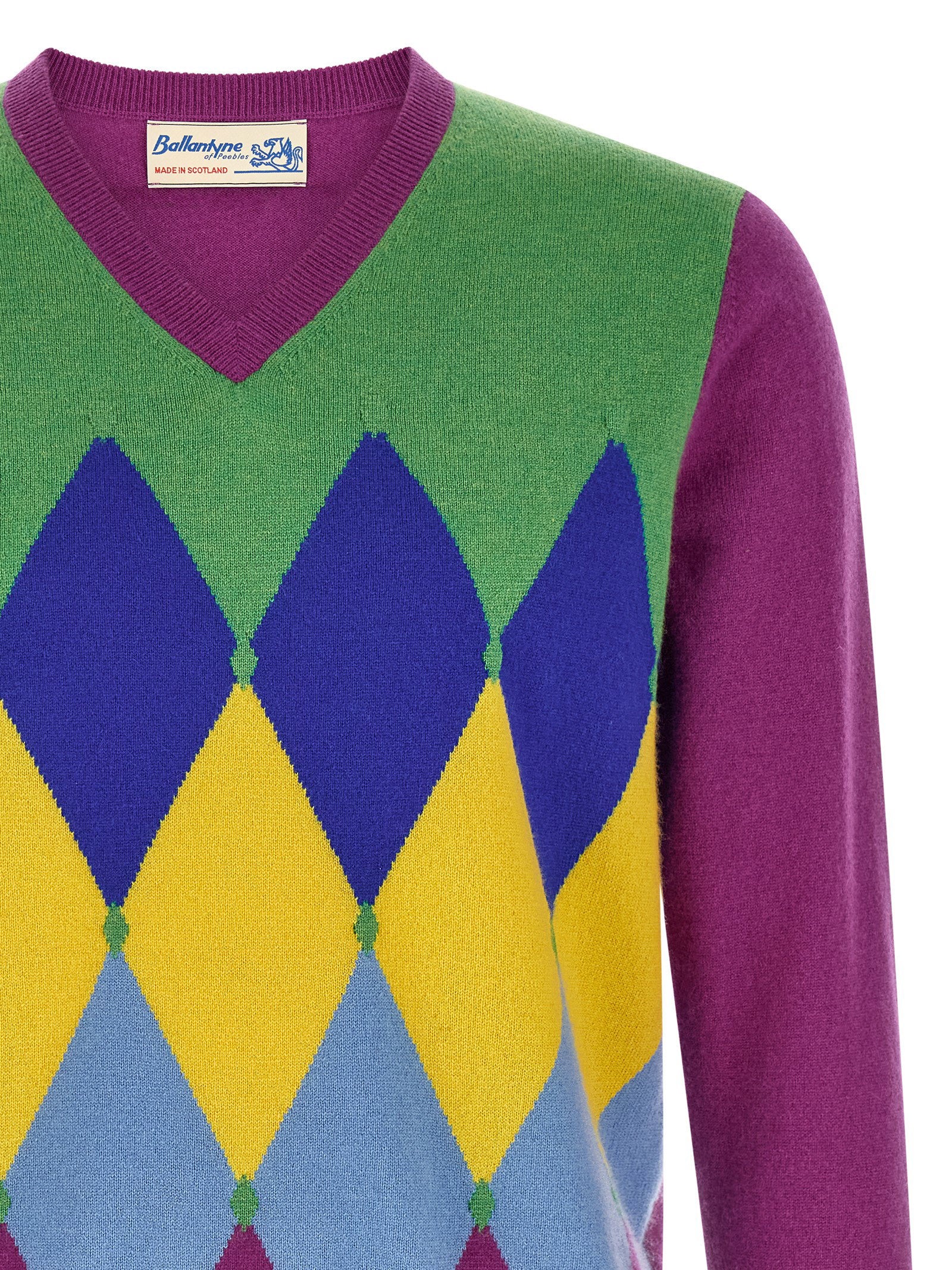 Ballantyne Classic Diamond Intarsia Sweater