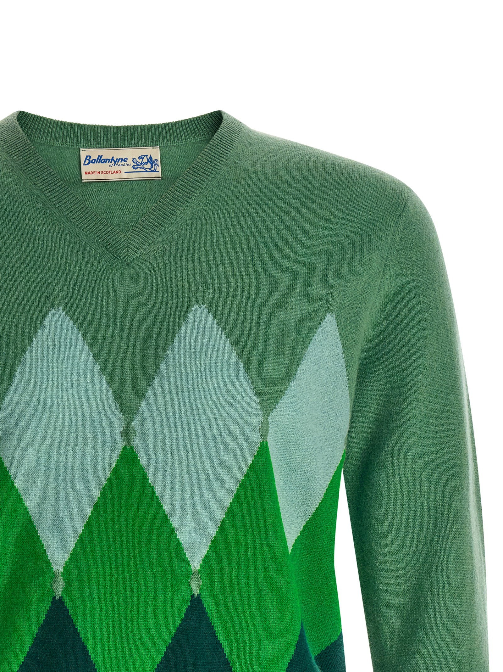 Ballantyne Classic Diamond Intarsia Sweater