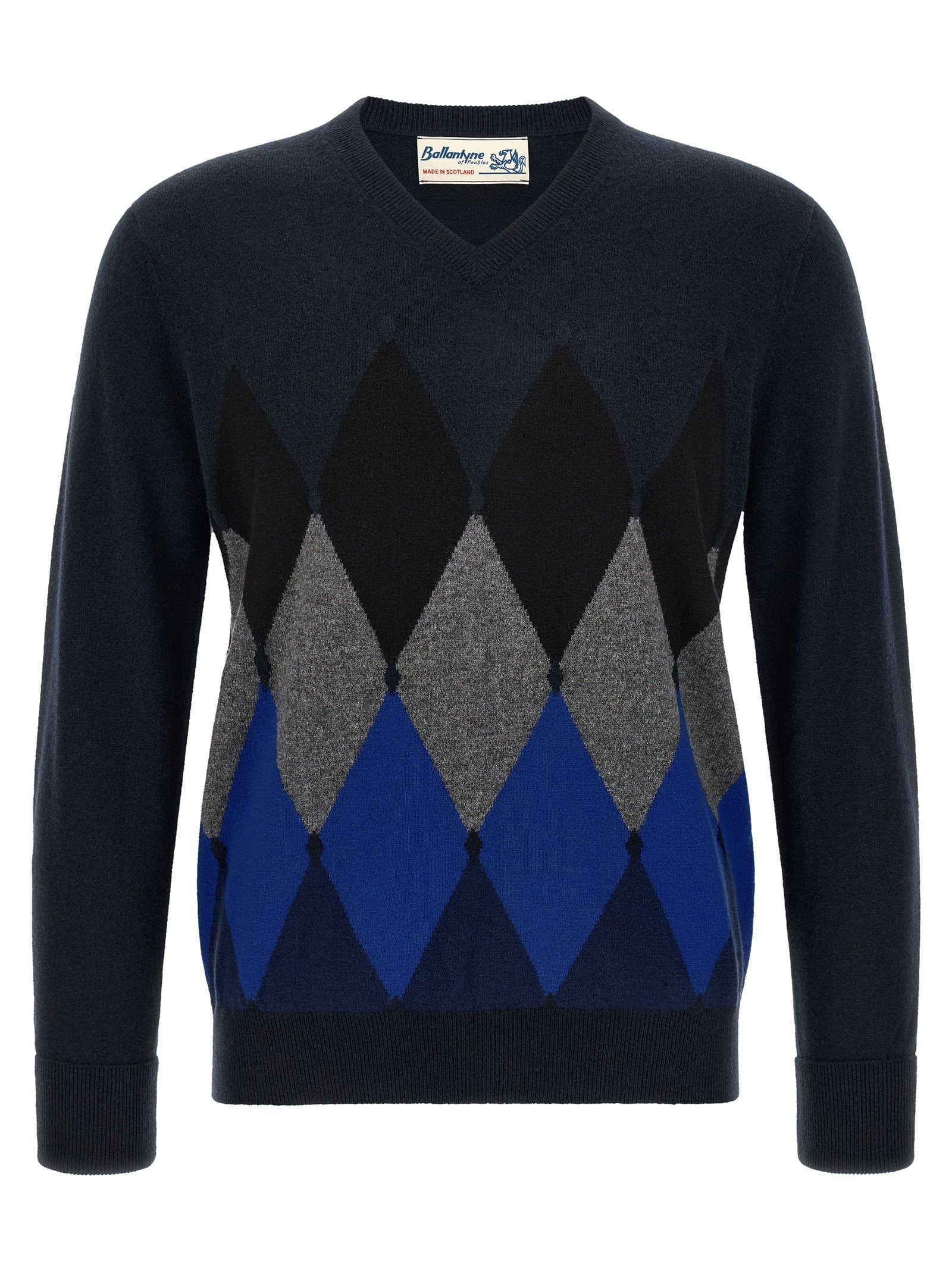 Ballantyne Classic Diamond Intarsia Sweater