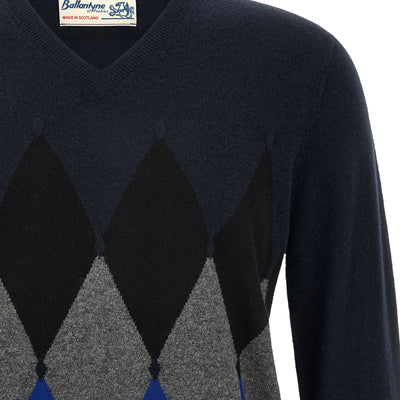 Ballantyne Classic Diamond Intarsia Sweater