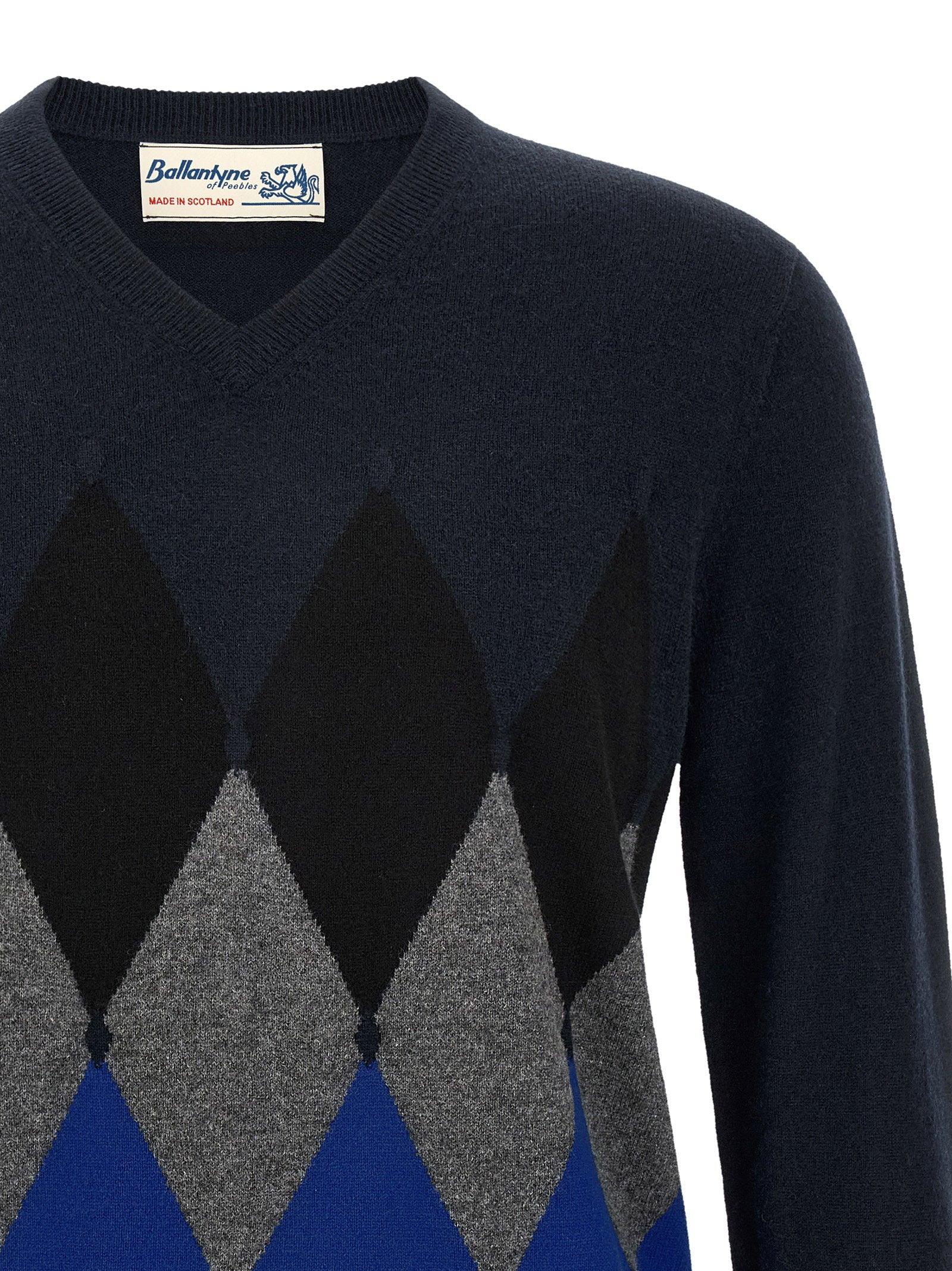 Ballantyne Classic Diamond Intarsia Sweater