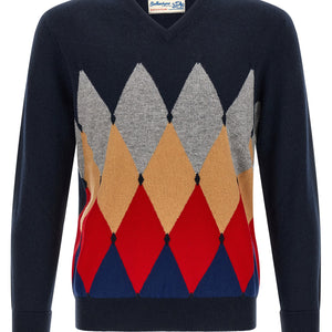Ballantyne Classic Diamond Intarsia Sweater