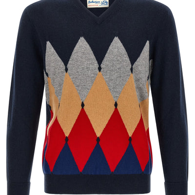 Ballantyne Classic Diamond Intarsia Sweater