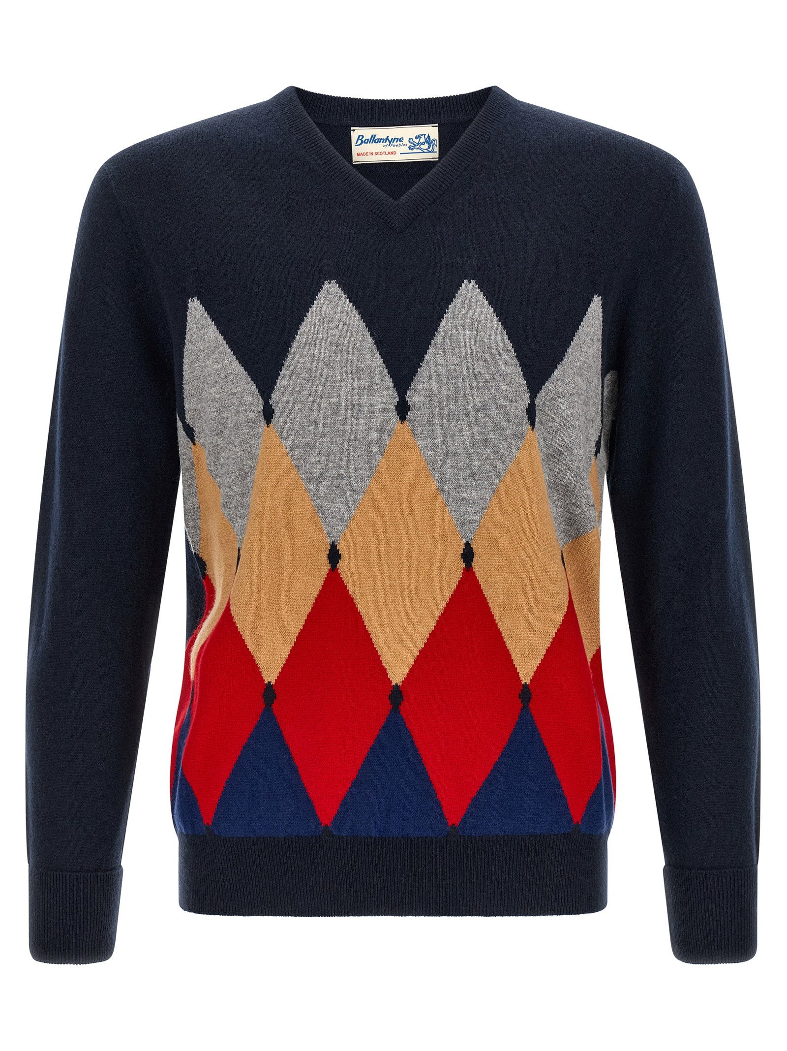 Ballantyne Classic Diamond Intarsia Sweater