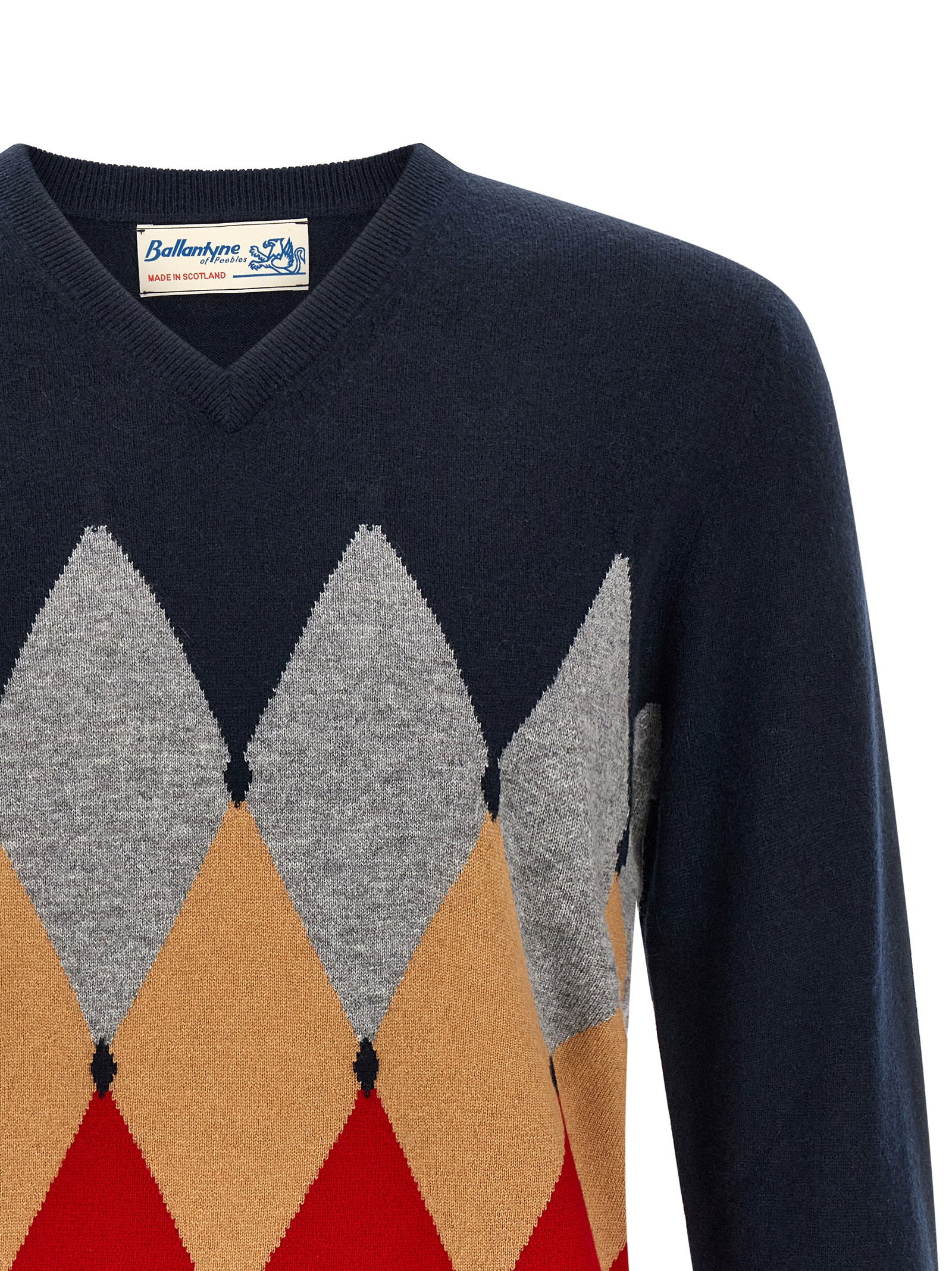 Ballantyne Classic Diamond Intarsia Sweater