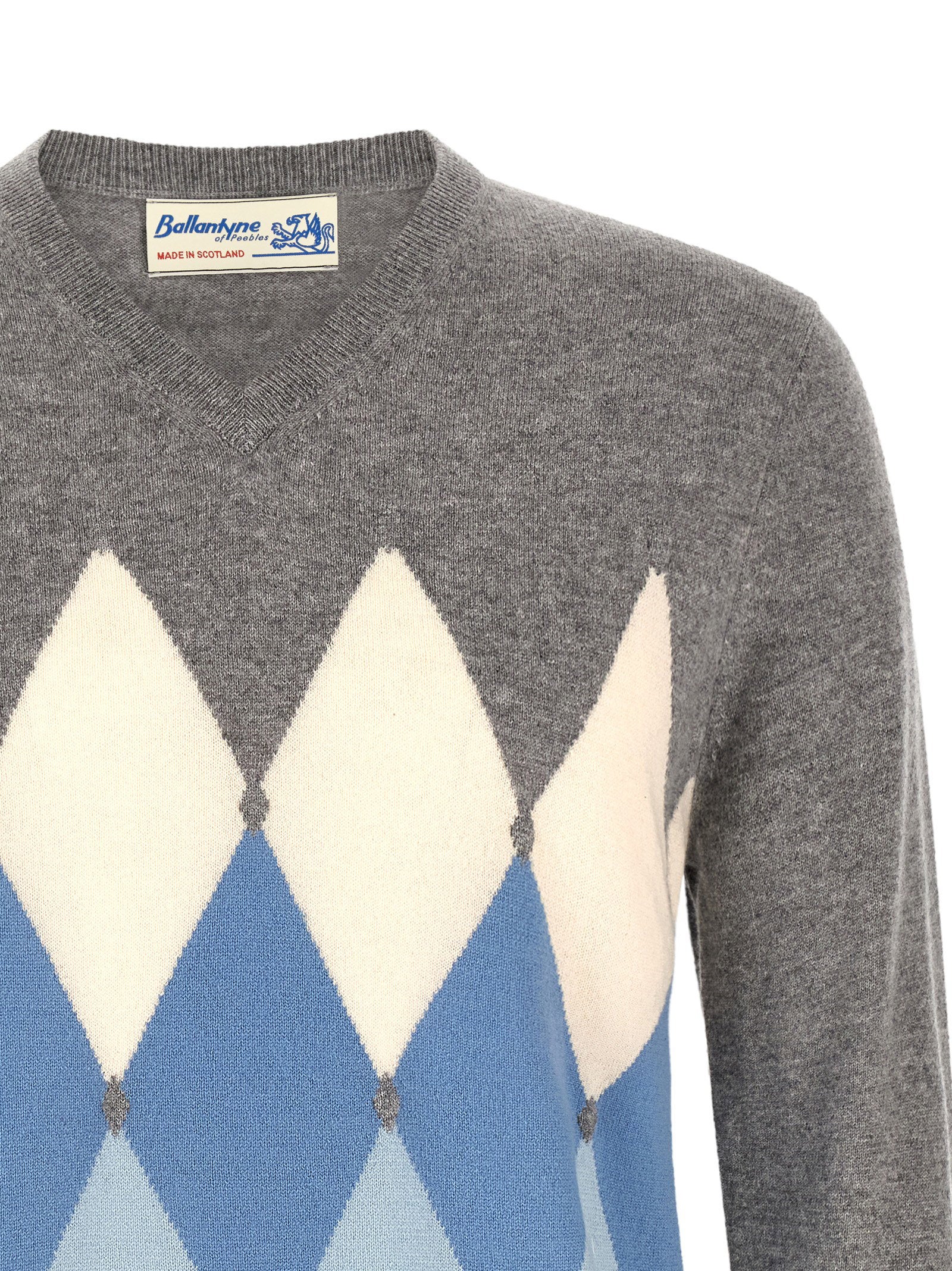 Ballantyne Classic Diamond Intarsia Sweater