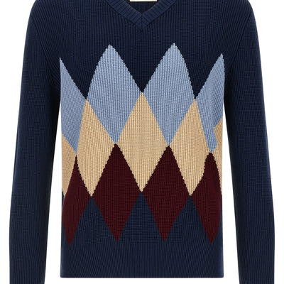 Ballantyne Argyle Pattern Sweater