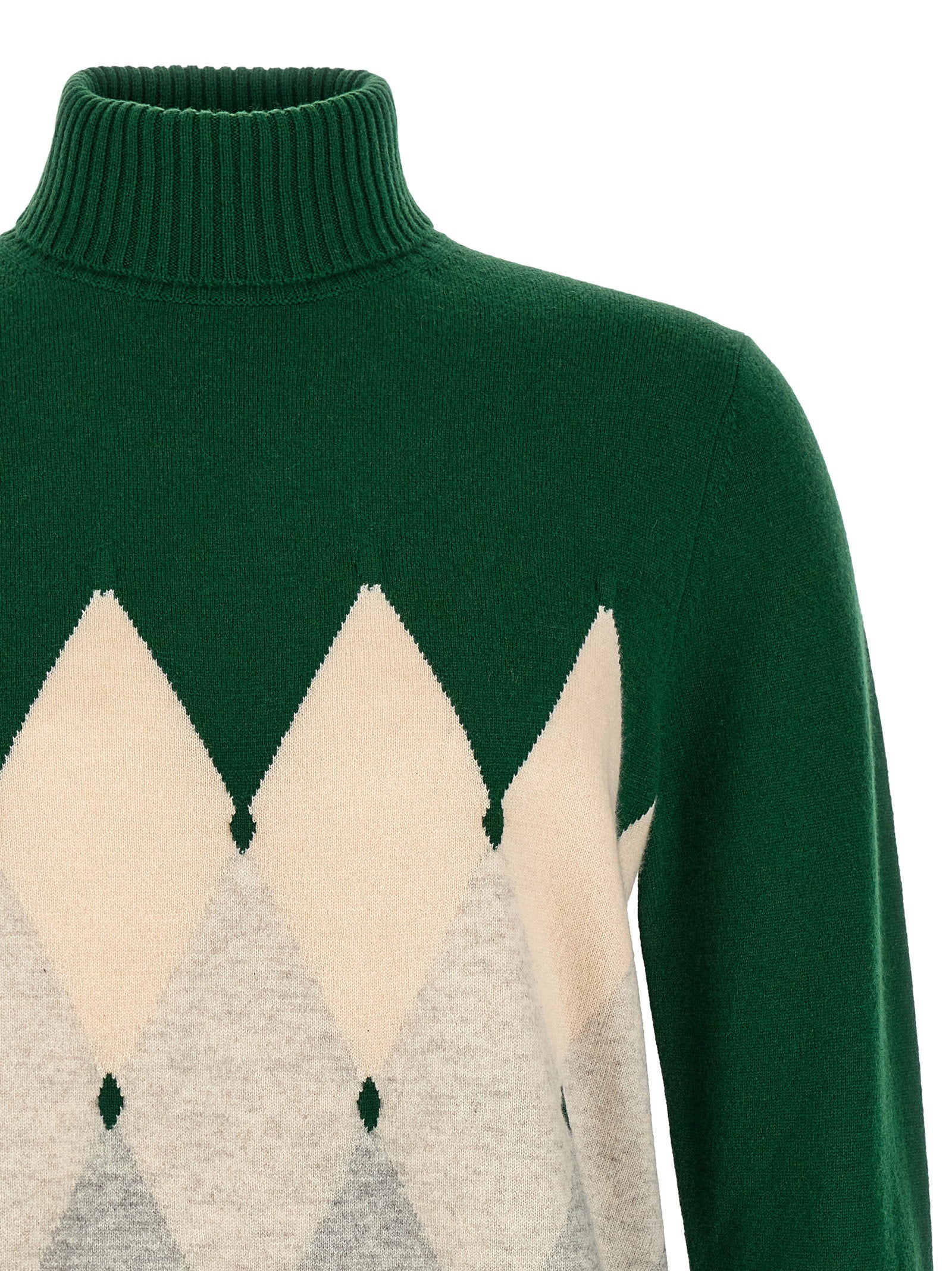 Ballantyne Classic Diamond Intarsia Turtleneck Sweater