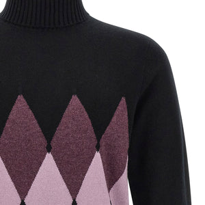 Ballantyne Classic Diamond Intarsia Turtleneck Sweater