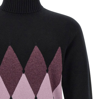 Ballantyne Classic Diamond Intarsia Turtleneck Sweater