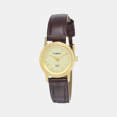 Classics Women Quartz Champagne Dial Analog Leather Watch B301