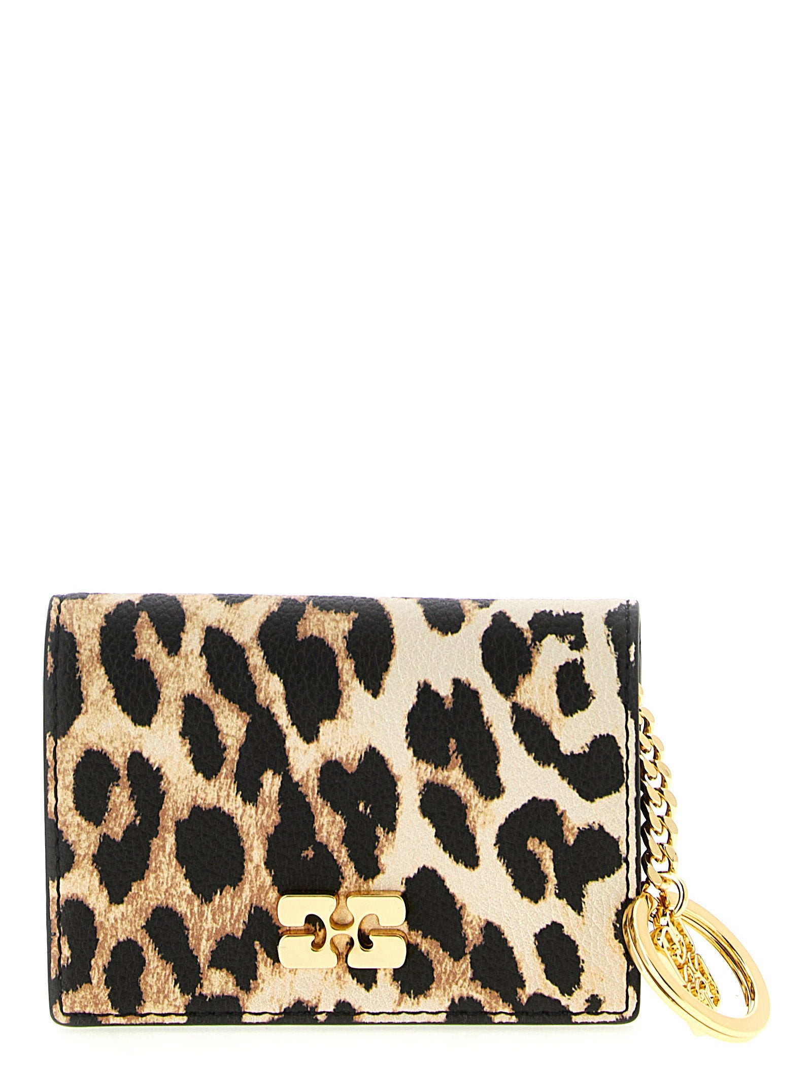 Ganni Leopard Print Card Holder
