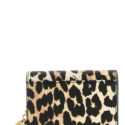 Ganni Leopard Print Card Holder