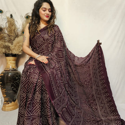 Modal Silk Bandhani Print Saree