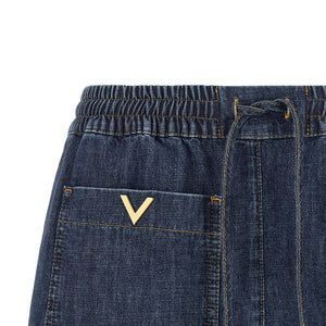 Valentino Garavani Chambray Denim Shorts