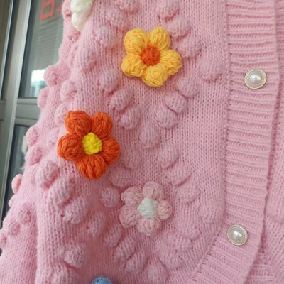 Lisido Statement Woolen Sweater with Flower Detail