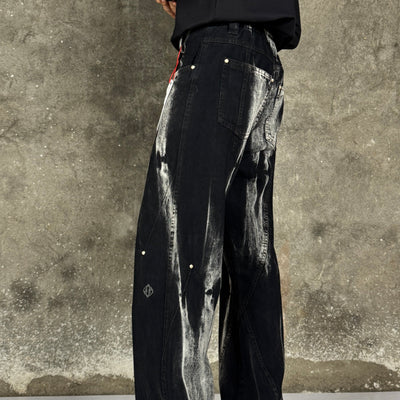 Waves Panelled-Shibori Black