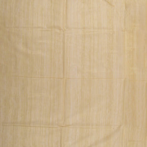 Sandal Handwoven Matka Silk Saree With Bird Motifs Jamdani Kora Pallu And Contrast Red Border