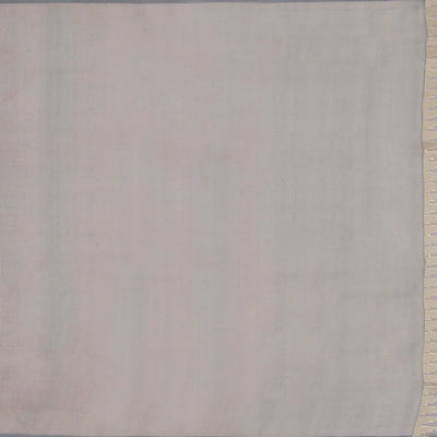 Grey Handwoven Raw Silk Saree With Jumka Motifs-Grey