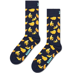 Happy Socks Unisex Banana Crew Length Socks for Women and Men