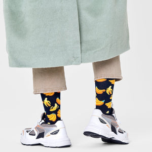 Happy Socks Unisex Banana Crew Length Socks for Women and Men