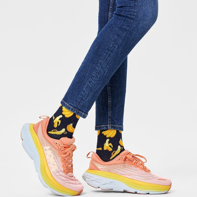 Happy Socks Unisex Banana Crew Length Socks for Women and Men
