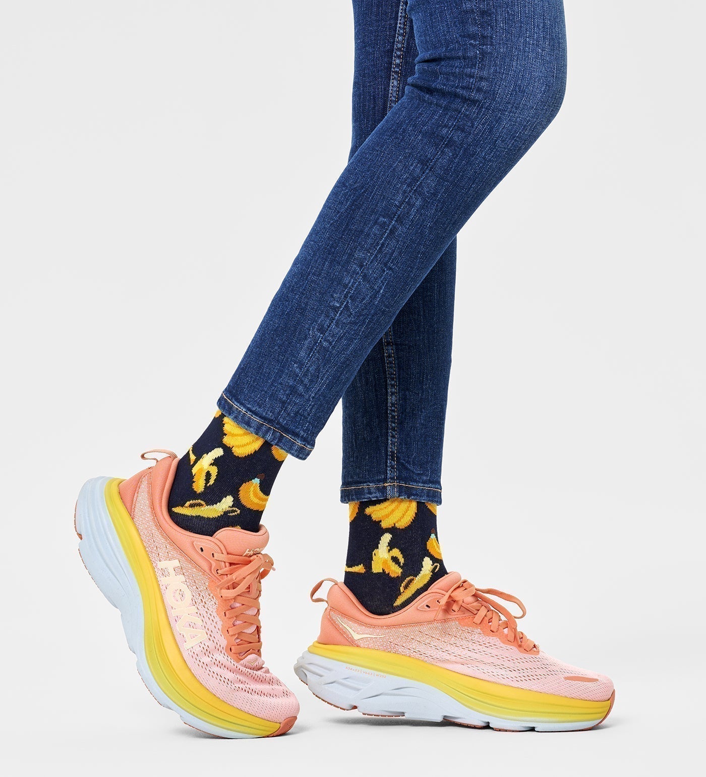 Happy Socks Unisex Banana Crew Length Socks for Women and Men