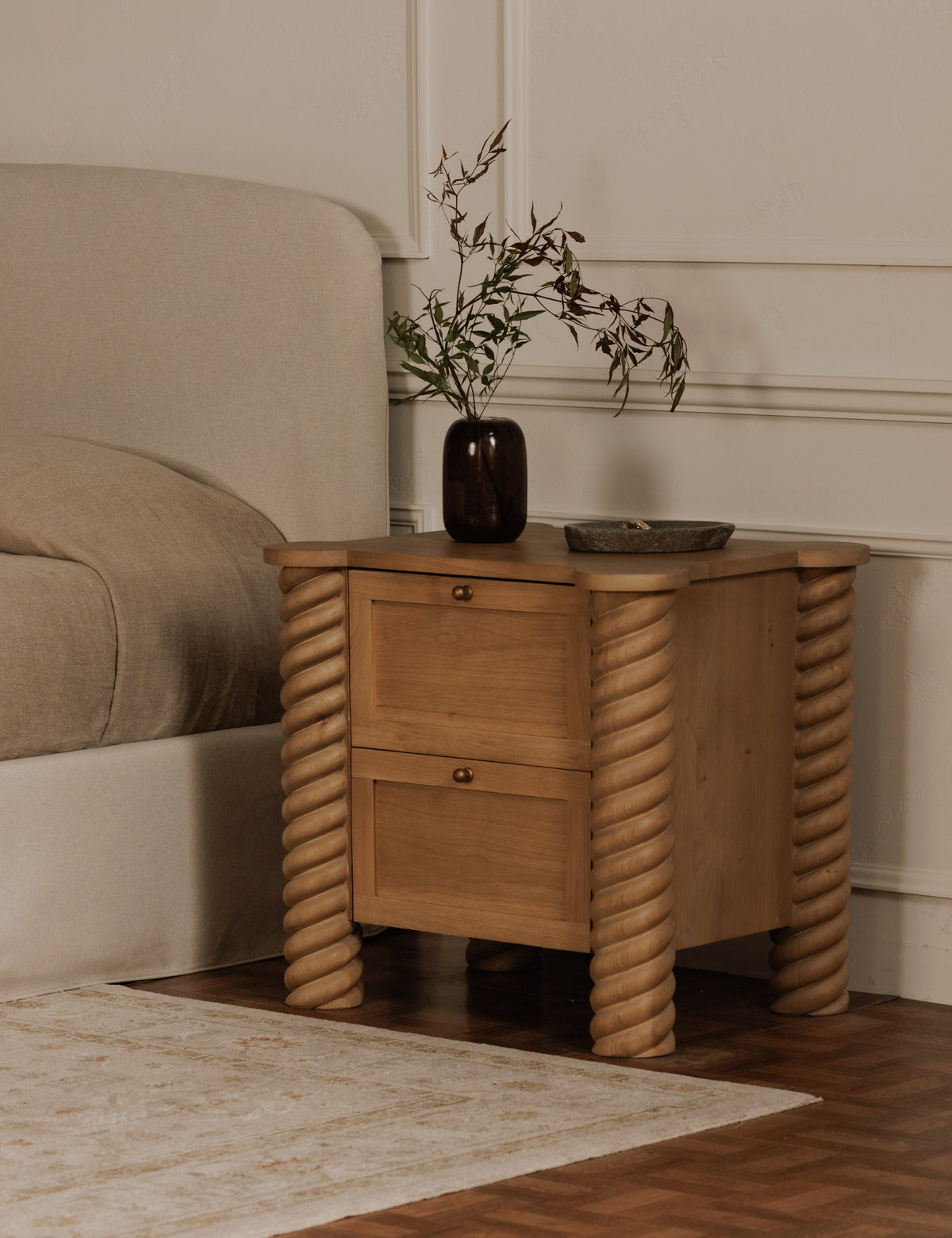 Treccia 2-Drawer Nightstand by Gillian Segal for Moe's