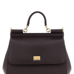 Dolce & Gabbana Sicily Grande Dauphine Leather Handbag