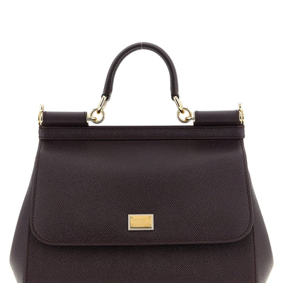 Dolce & Gabbana Sicily Grande Dauphine Leather Handbag