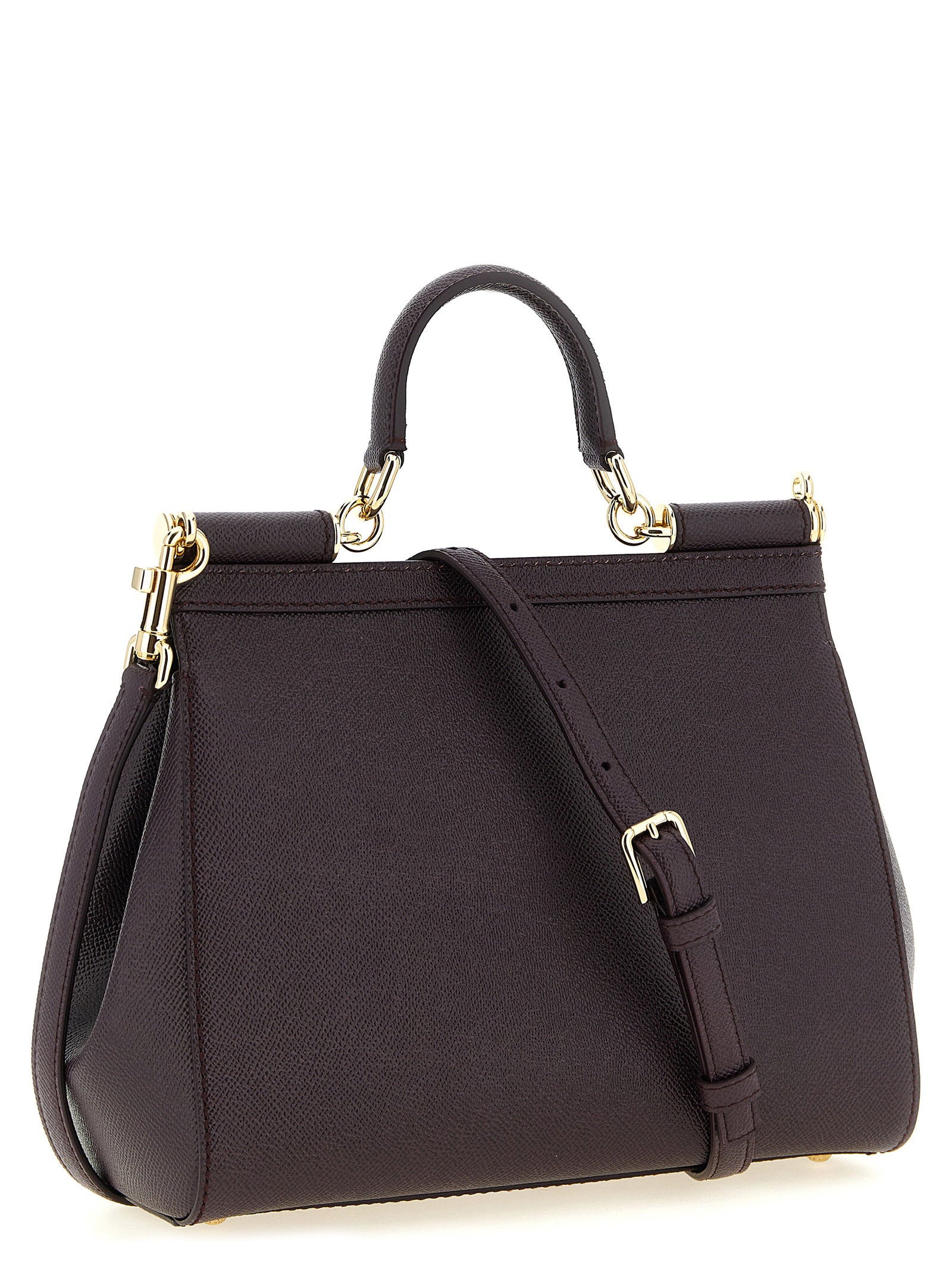 Dolce & Gabbana Sicily Grande Dauphine Leather Handbag