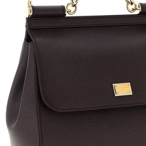 Dolce & Gabbana Sicily Grande Dauphine Leather Handbag