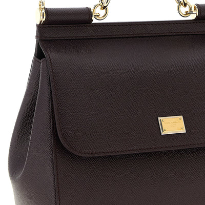 Dolce & Gabbana Sicily Grande Dauphine Leather Handbag
