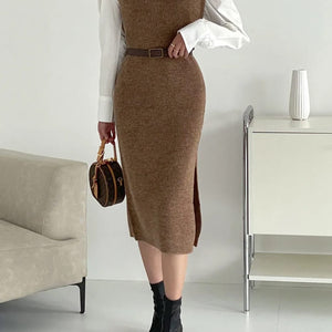 Rida Premium Winter Coord Set- Top with Dress and Belt