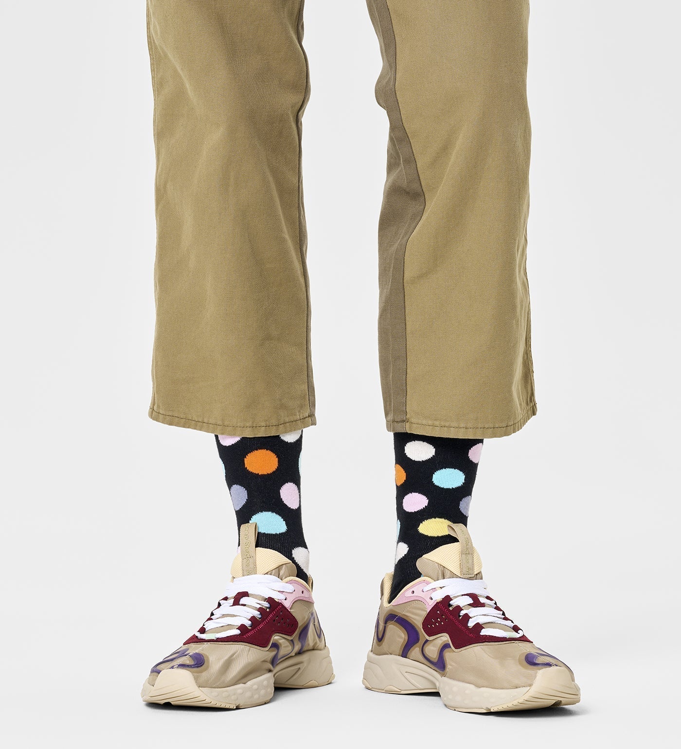 Happy Socks Unisex Big Dot Design Crew Length Socks for Women and Men