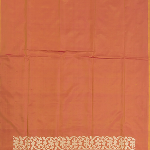 Rust Handwoven Benares Silk Saree With Vanasingaram Motifs