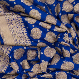Blue Handwoven Benares Silk Saree